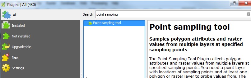 Get the point sampling tool